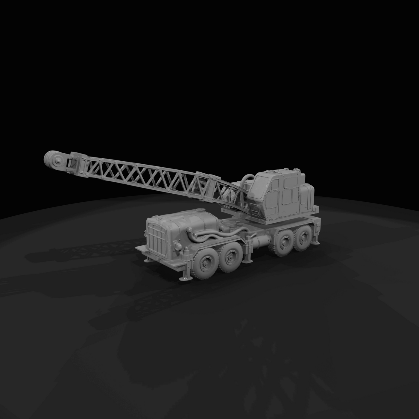 truck-mounted lattice-boom crane (construction vehicle)
