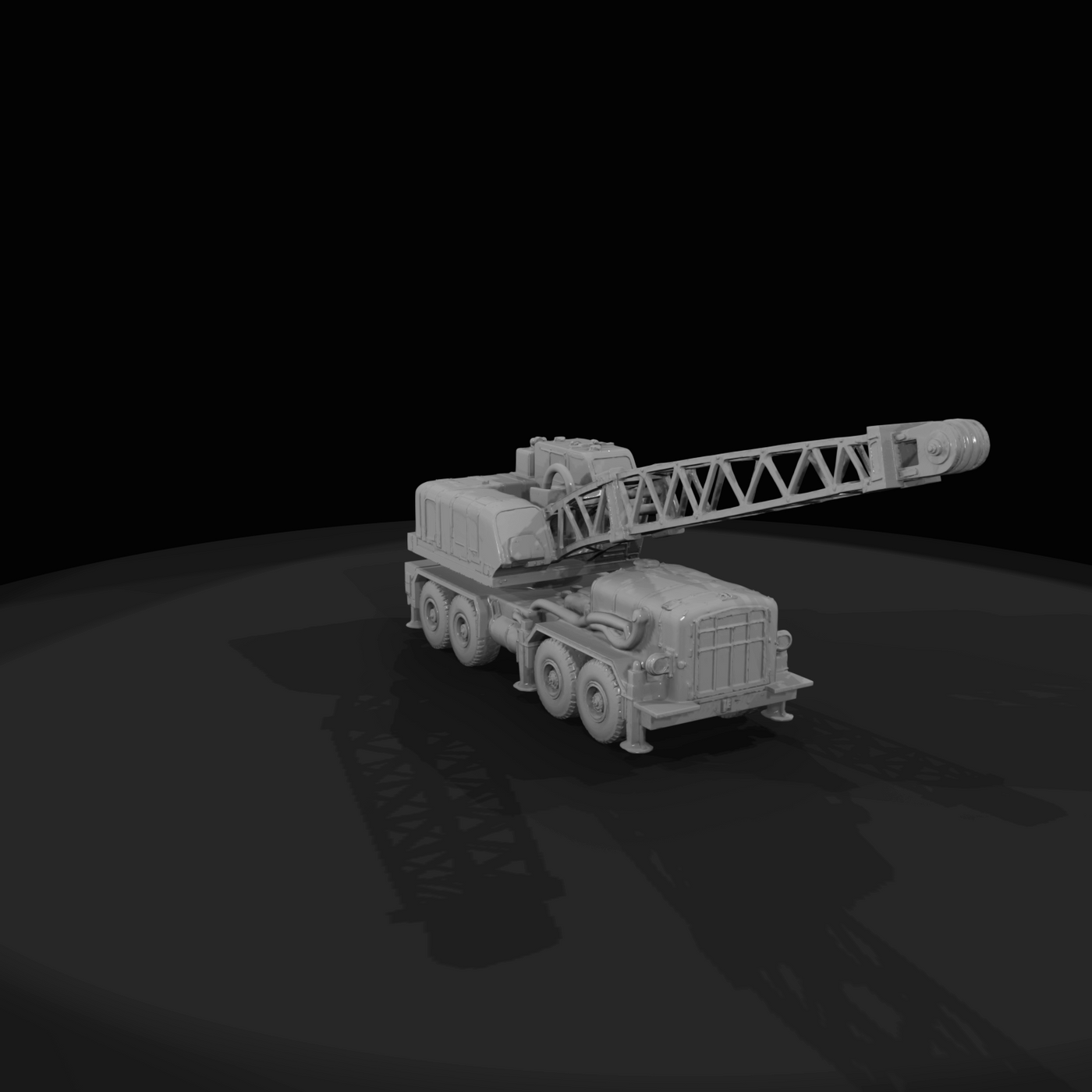 truck-mounted lattice-boom crane (construction vehicle)