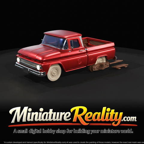 stylized 1960s-era small/short-bed pickup (Chevrolet/C10-like proportions)