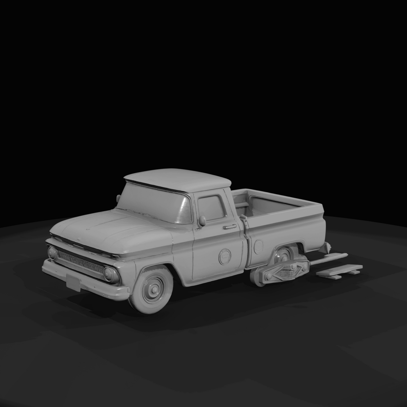 stylized 1960s-era small/short-bed pickup (Chevrolet/C10-like proportions)