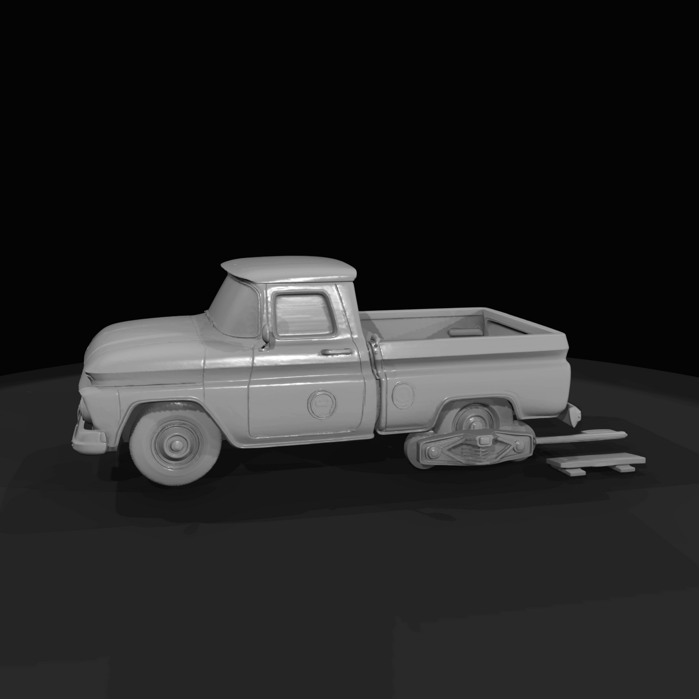 stylized 1960s-era small/short-bed pickup (Chevrolet/C10-like proportions)