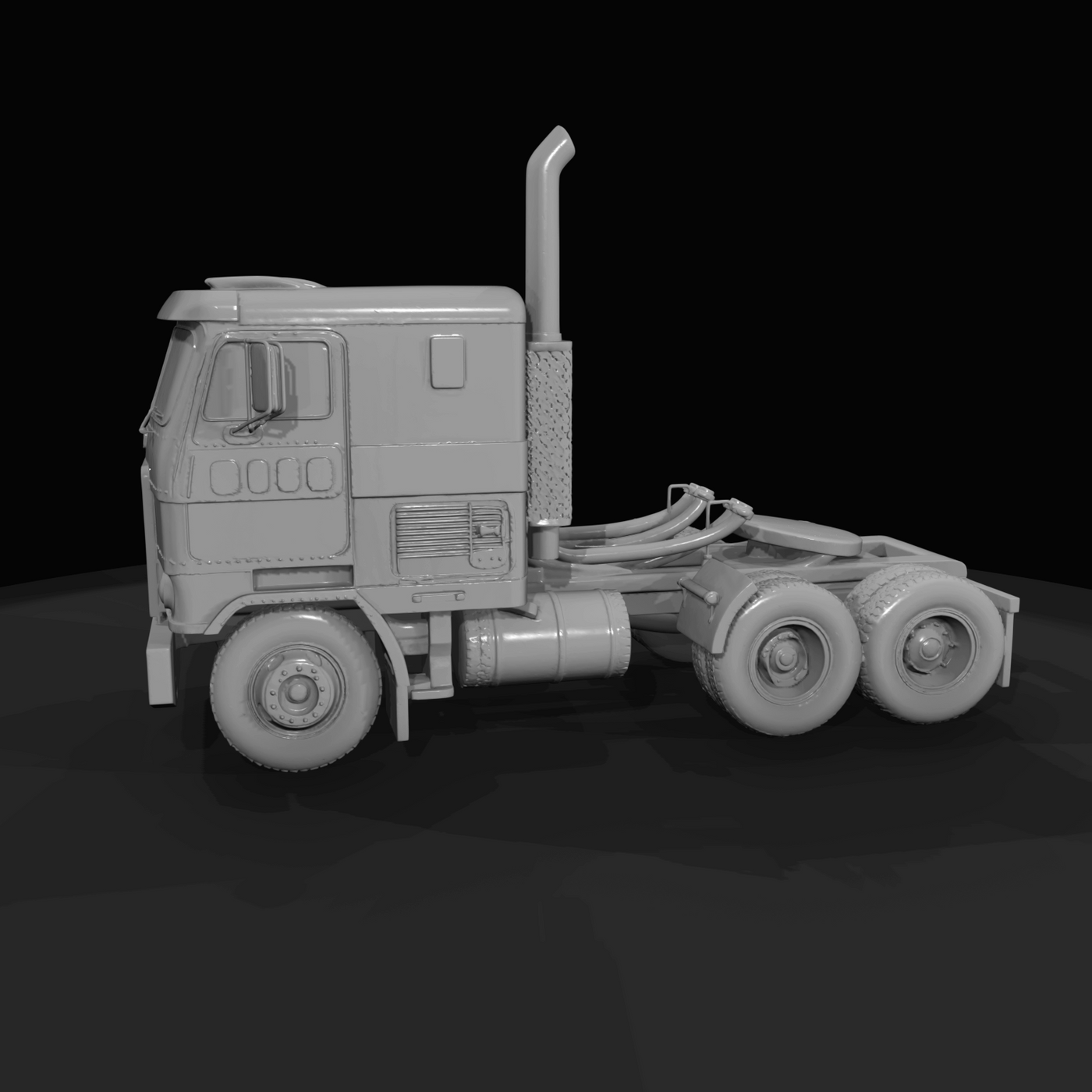 Class 8 freight tractor (cab-over) without trailer attached