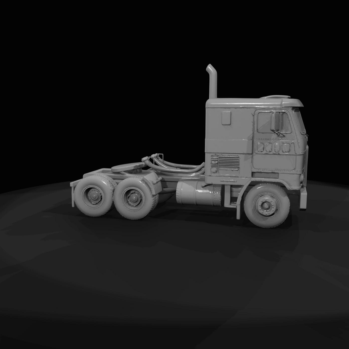 Class 8 freight tractor (cab-over) without trailer attached