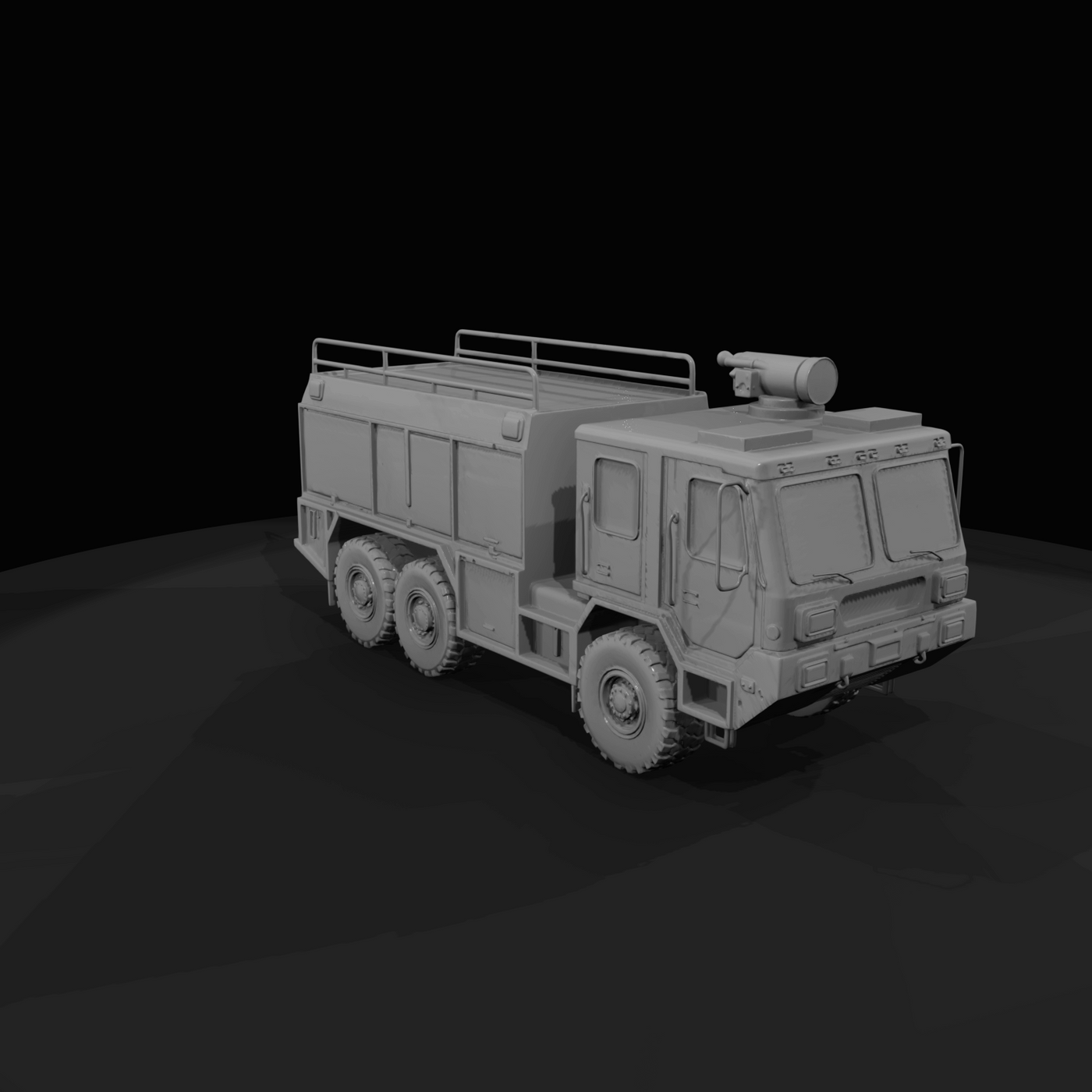 6x6 heavy-duty utility/support truck (similar to airport rescue or tactical logistics vehicles)