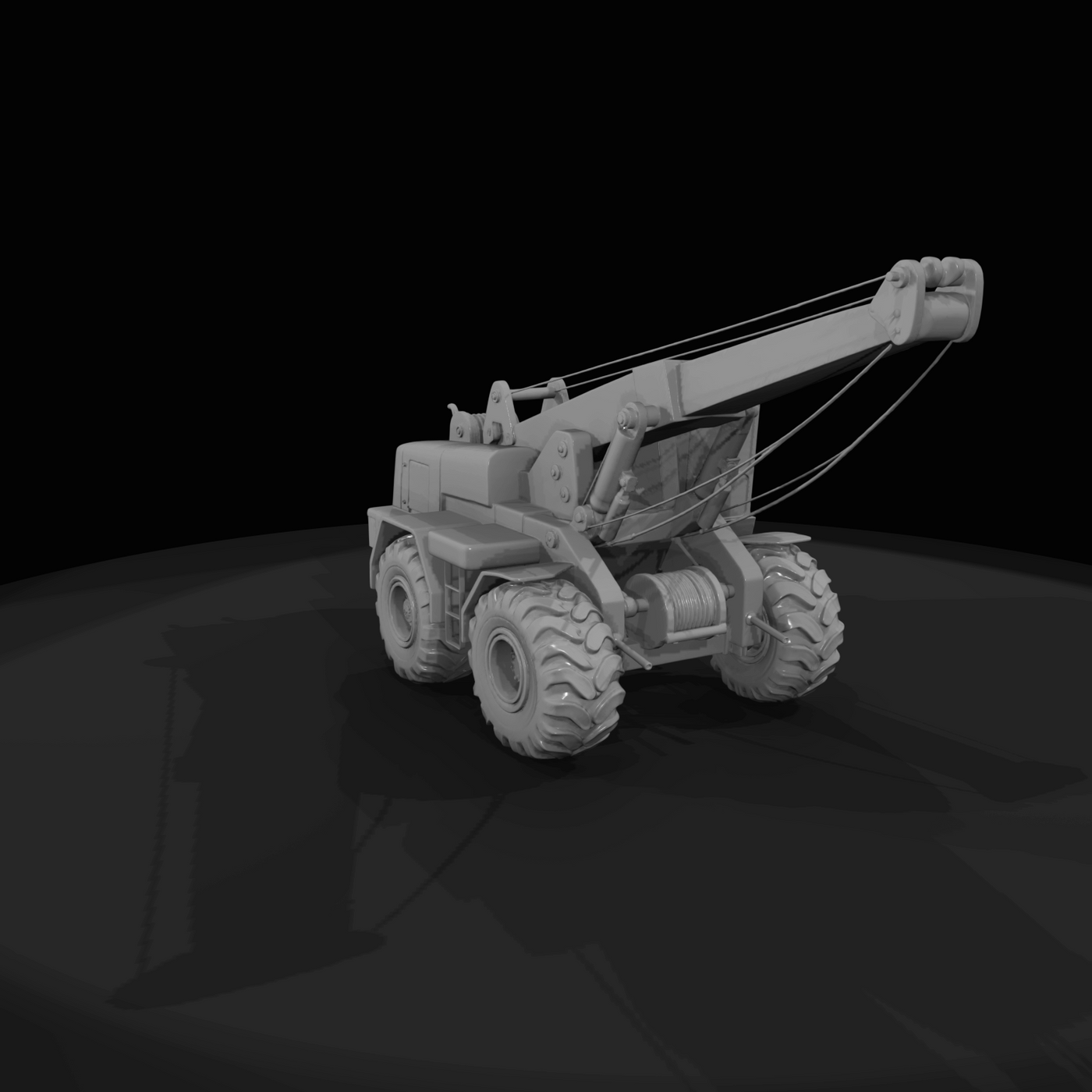 Construction Earthmoving Scraper Used For Hauling And Leveling Soil (1980s)