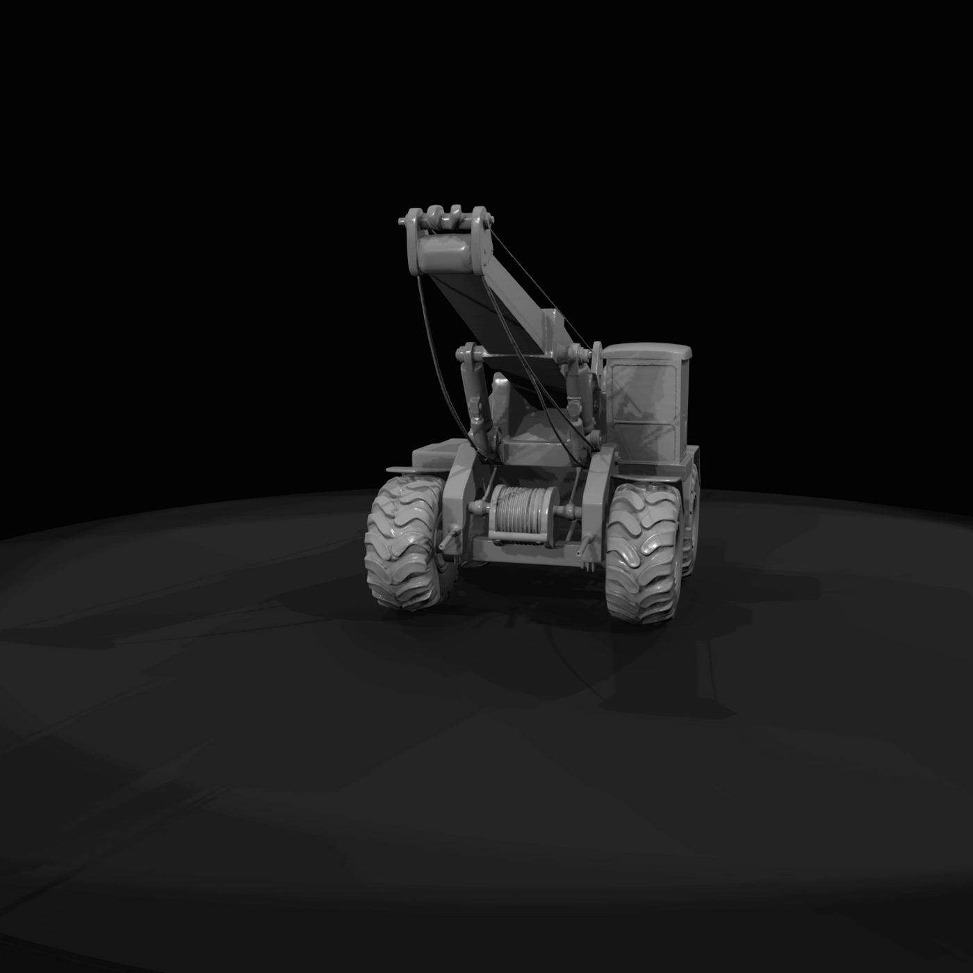 Construction Earthmoving Scraper Used For Hauling And Leveling Soil (1980s)