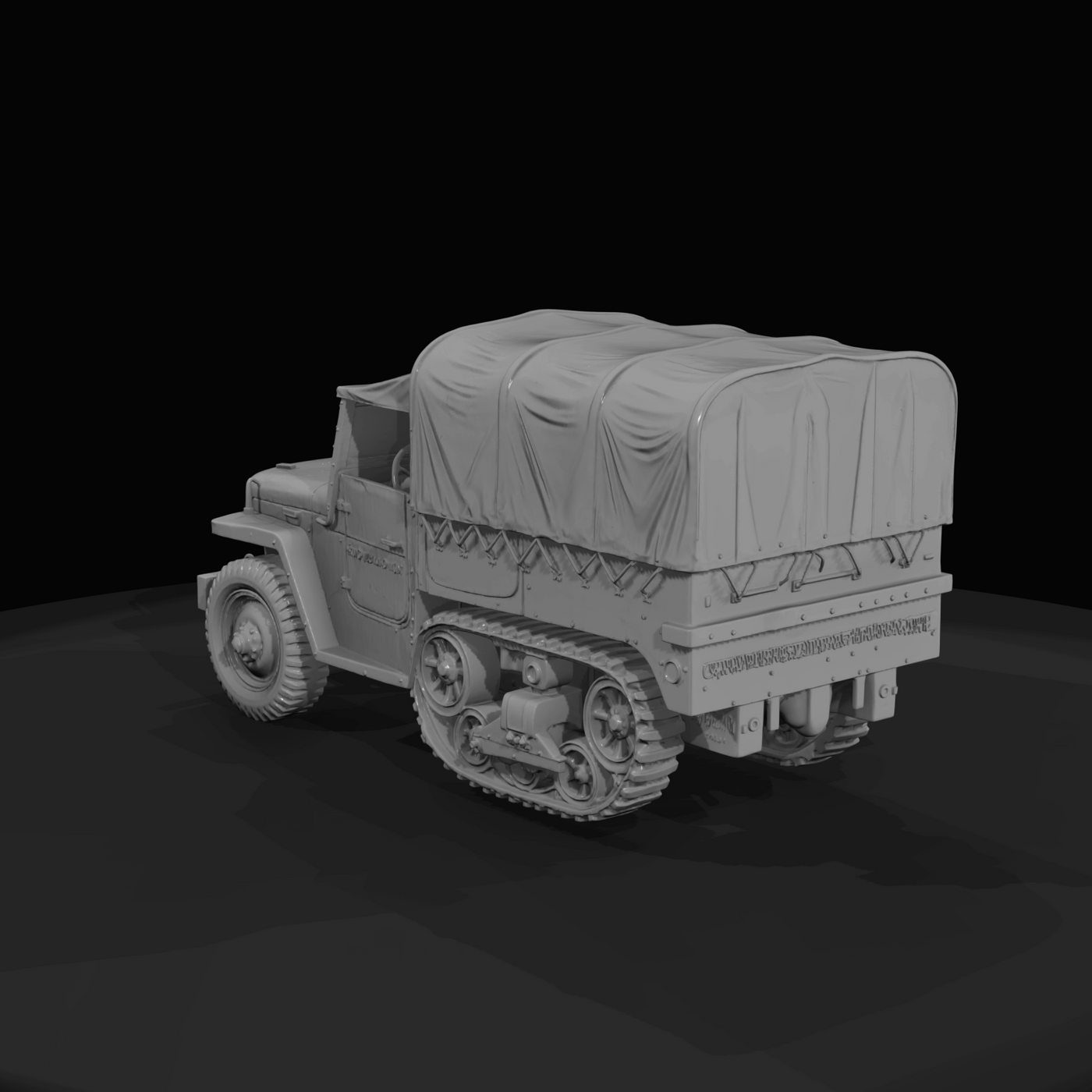Military Half Track Cargo Vehicle (1940s)