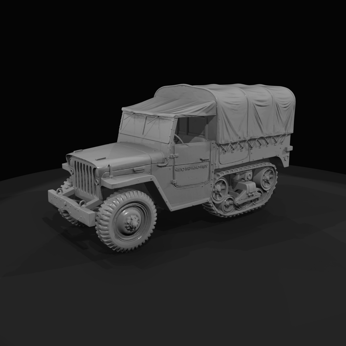 Military Half Track Cargo Vehicle (1940s)