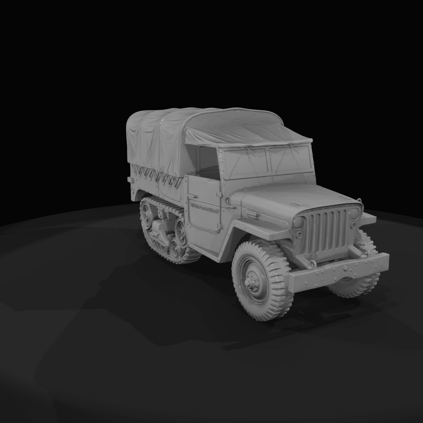 Military Half Track Cargo Vehicle (1940s)