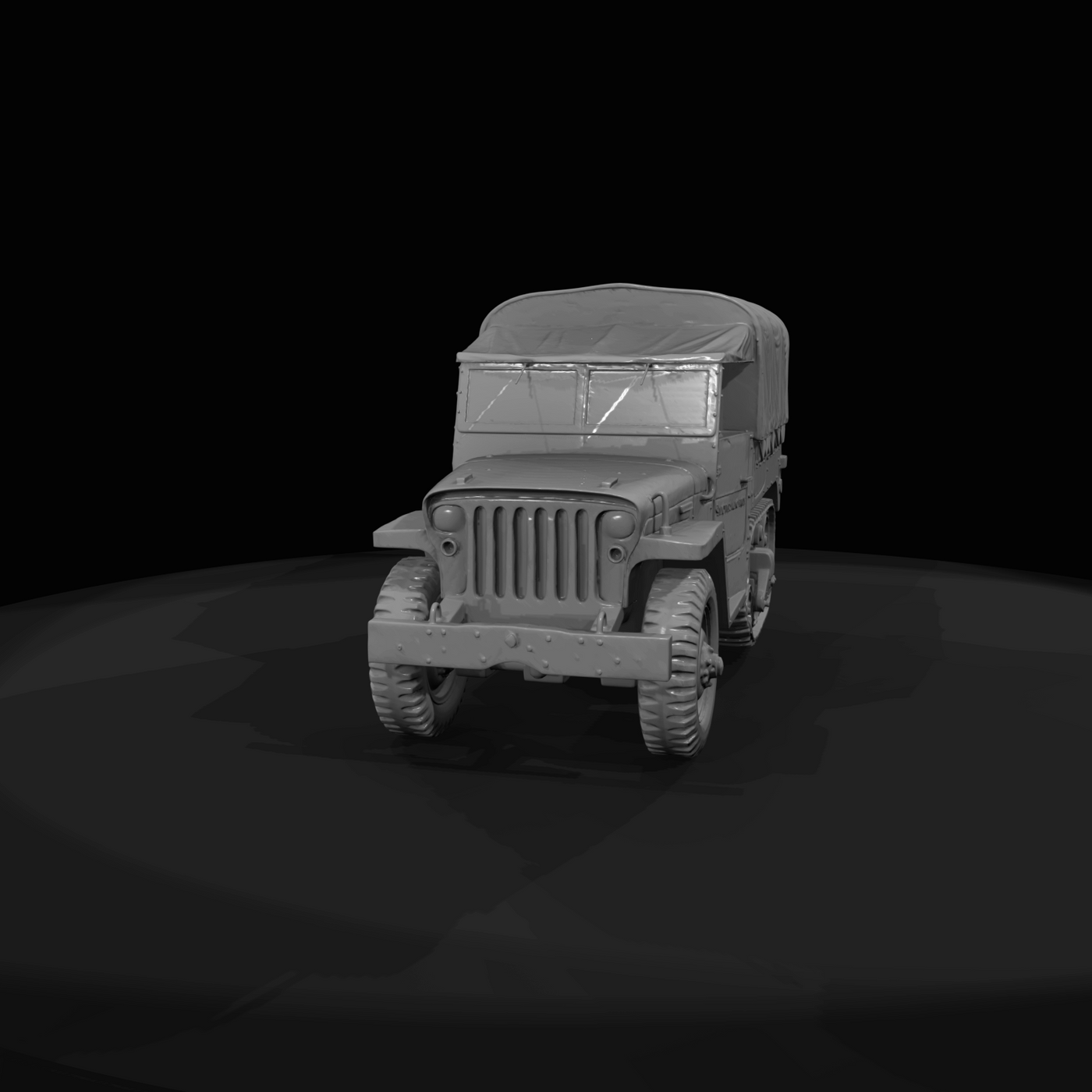 Military Half Track Cargo Vehicle (1940s)