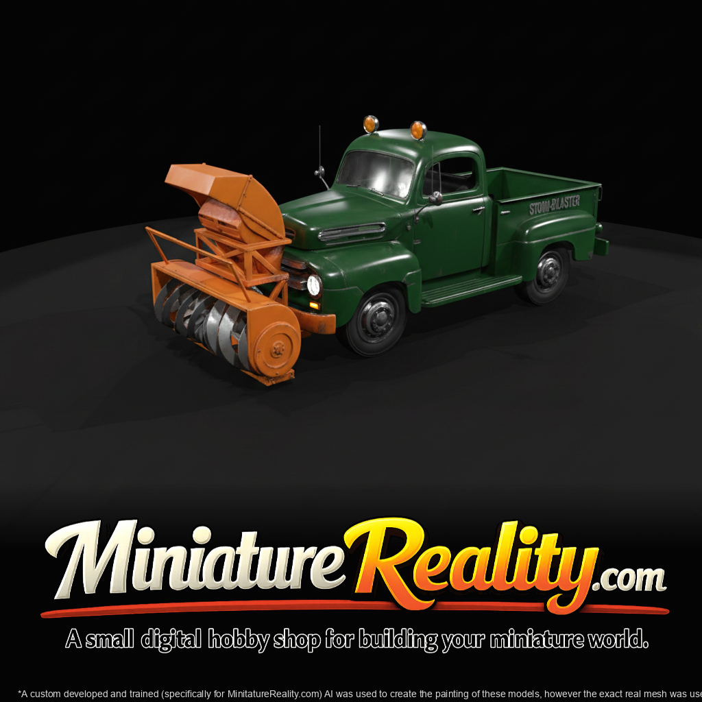 Vintage Truck Mounted Rotary Snowblower (1950s)