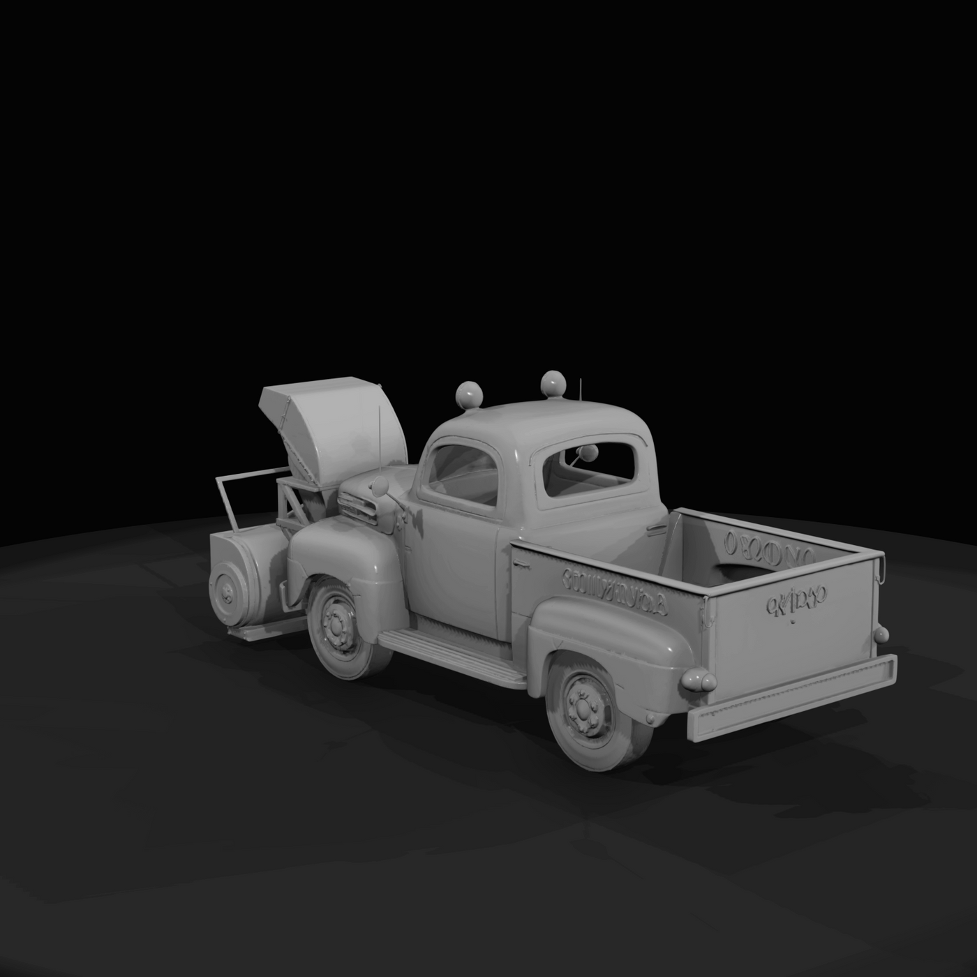 Vintage Truck Mounted Rotary Snowblower (1950s)