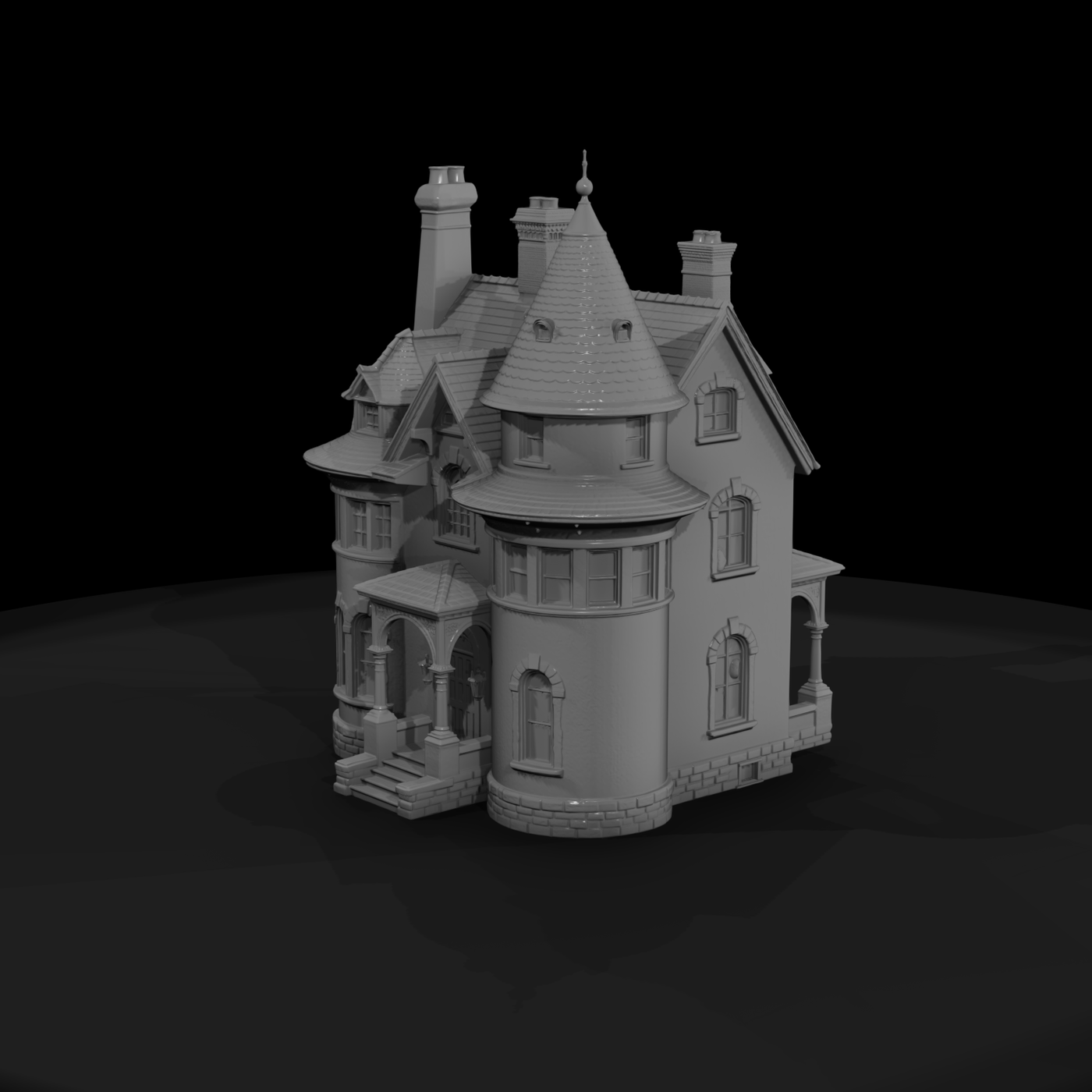 Victorian Twin-Turret House Facade