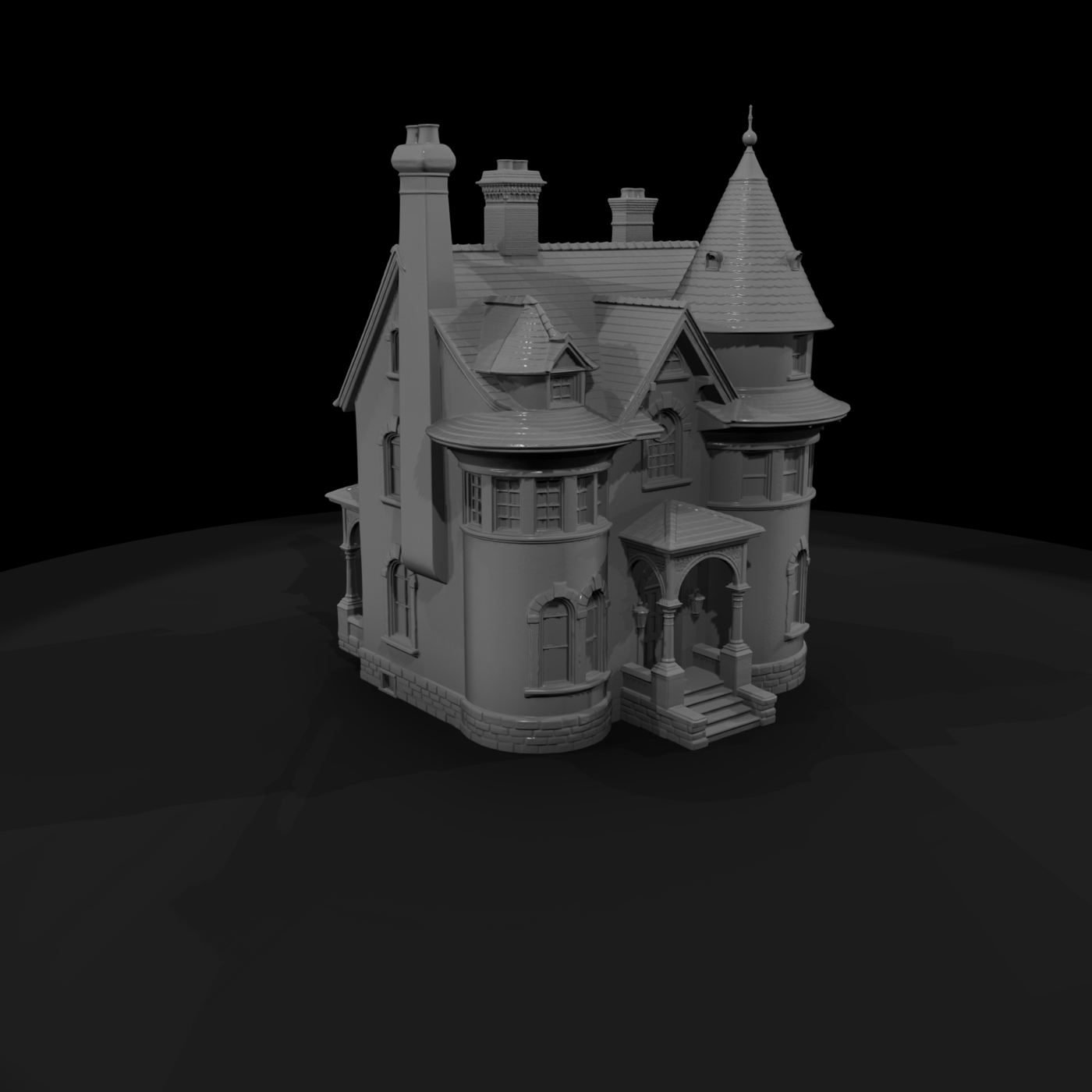 Victorian Twin-Turret House Facade