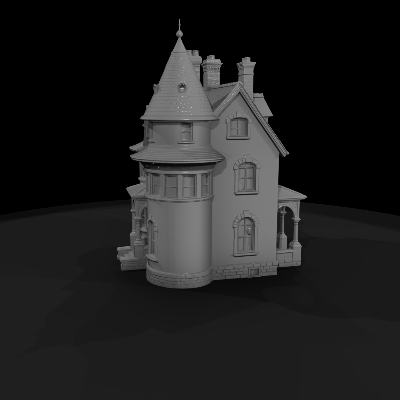 Victorian Twin-Turret House Facade