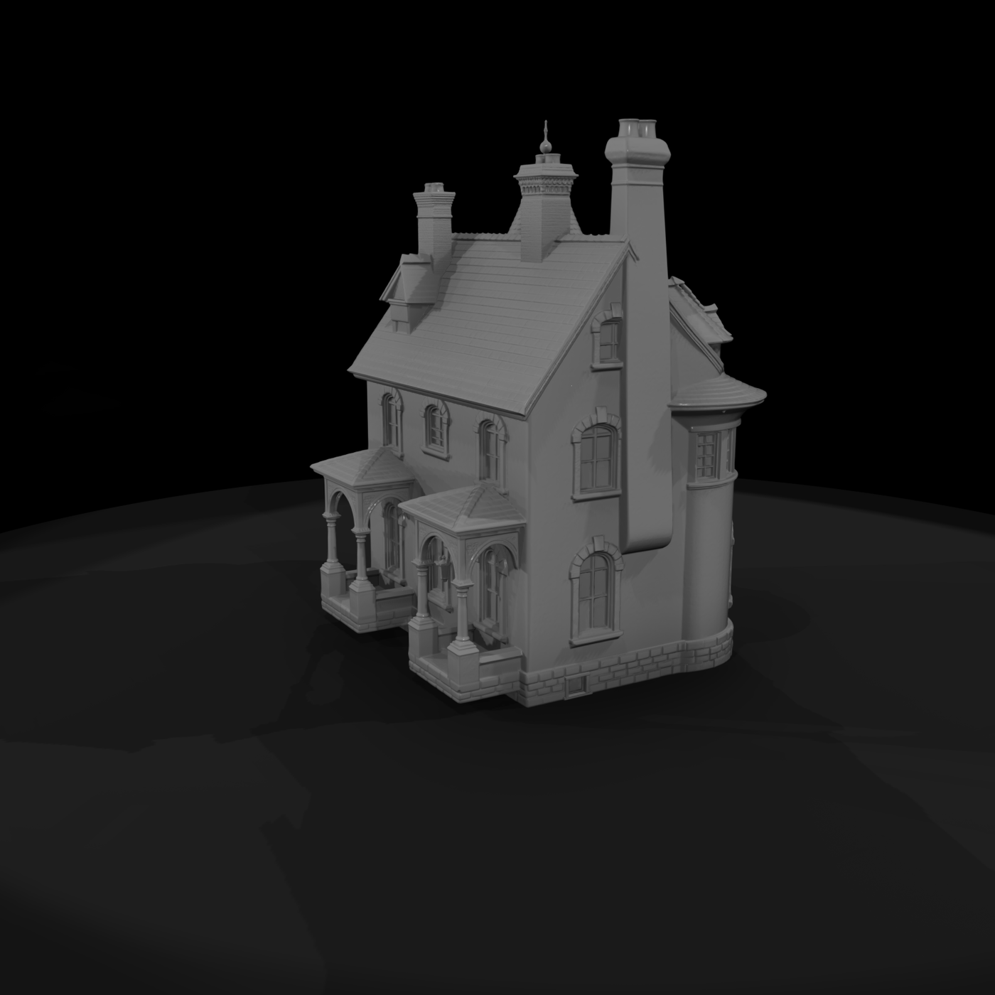 Victorian Twin-Turret House Facade