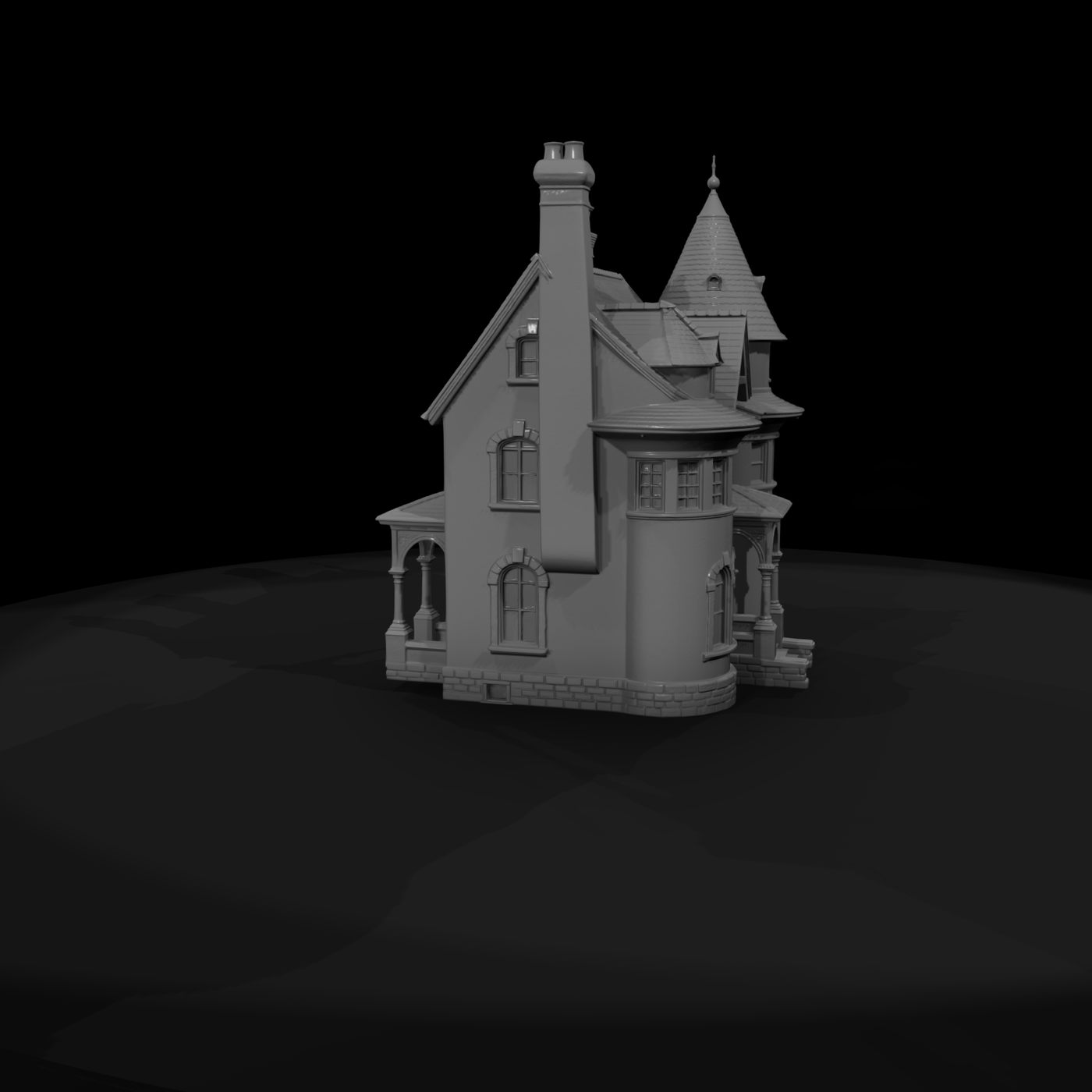 Victorian Twin-Turret House Facade