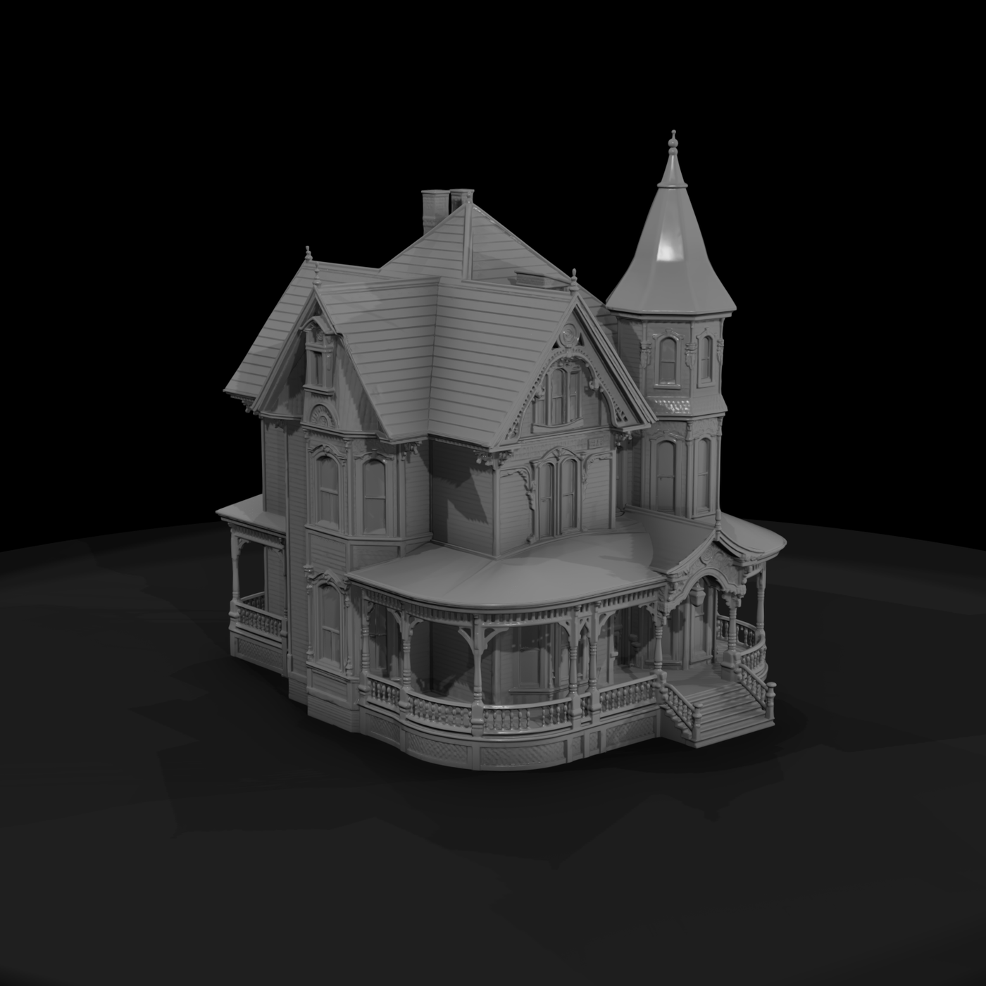Victorian turret house facade