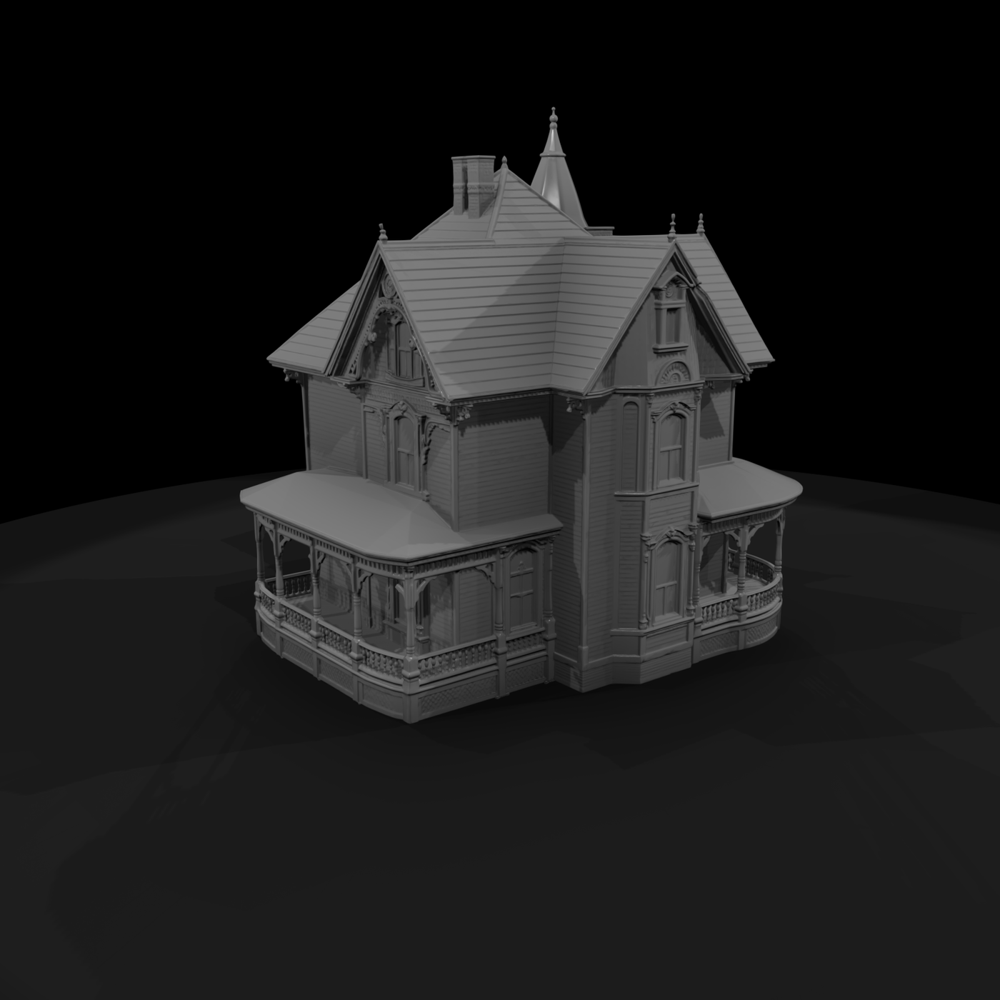 Victorian turret house facade
