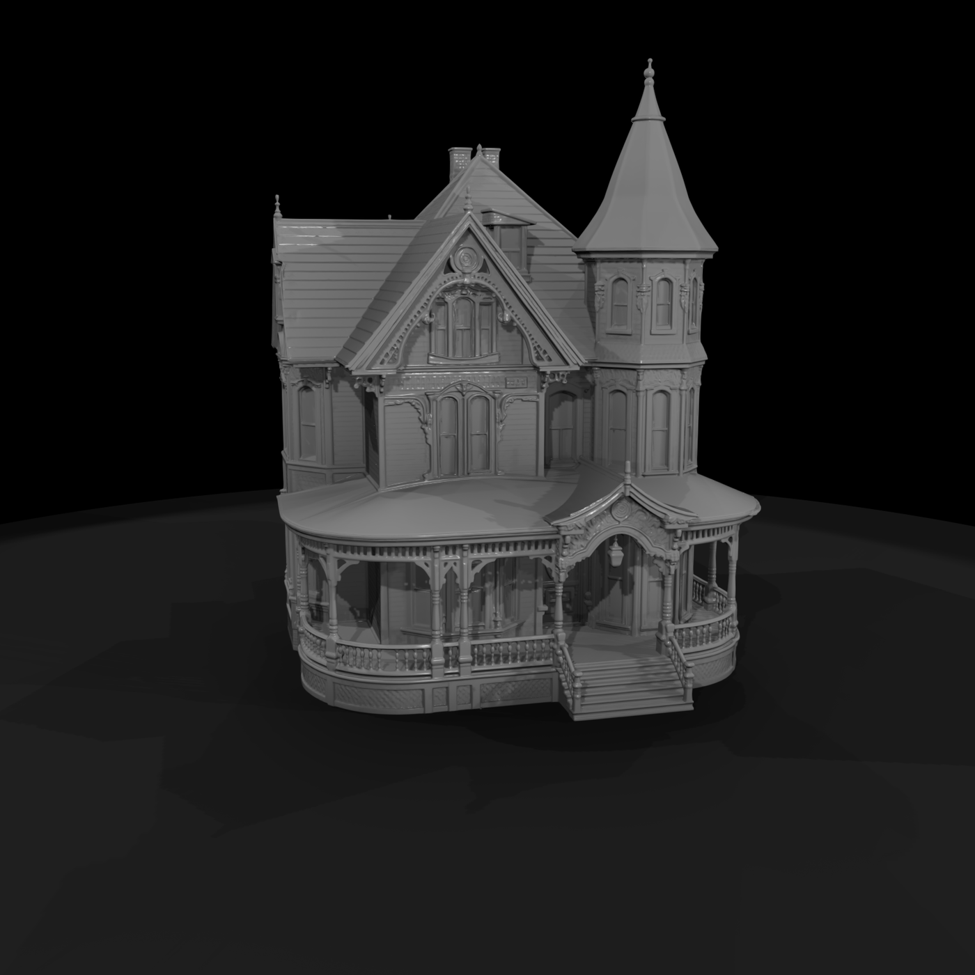 Victorian turret house facade