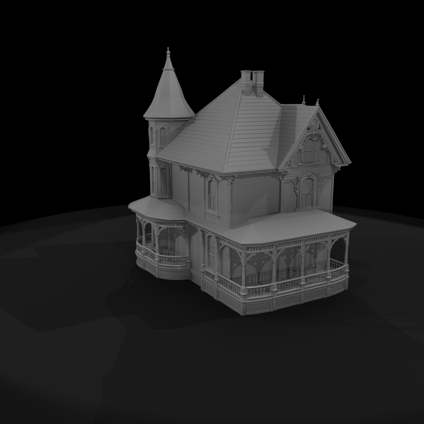 Victorian turret house facade