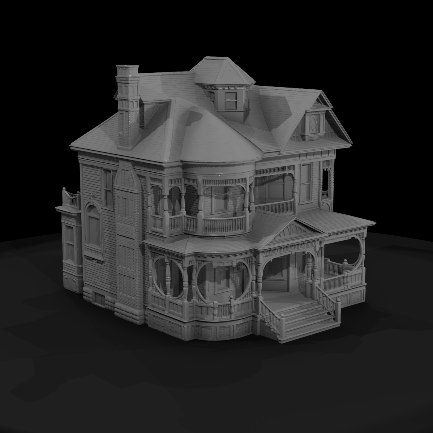 Victorian Queen Anne Porch Facade