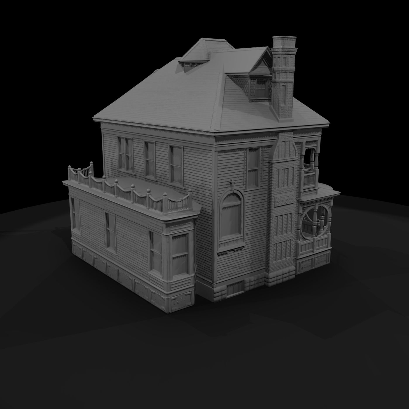 Victorian Queen Anne Porch Facade