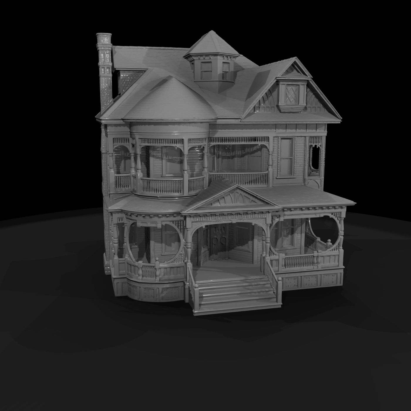 Victorian Queen Anne Porch Facade