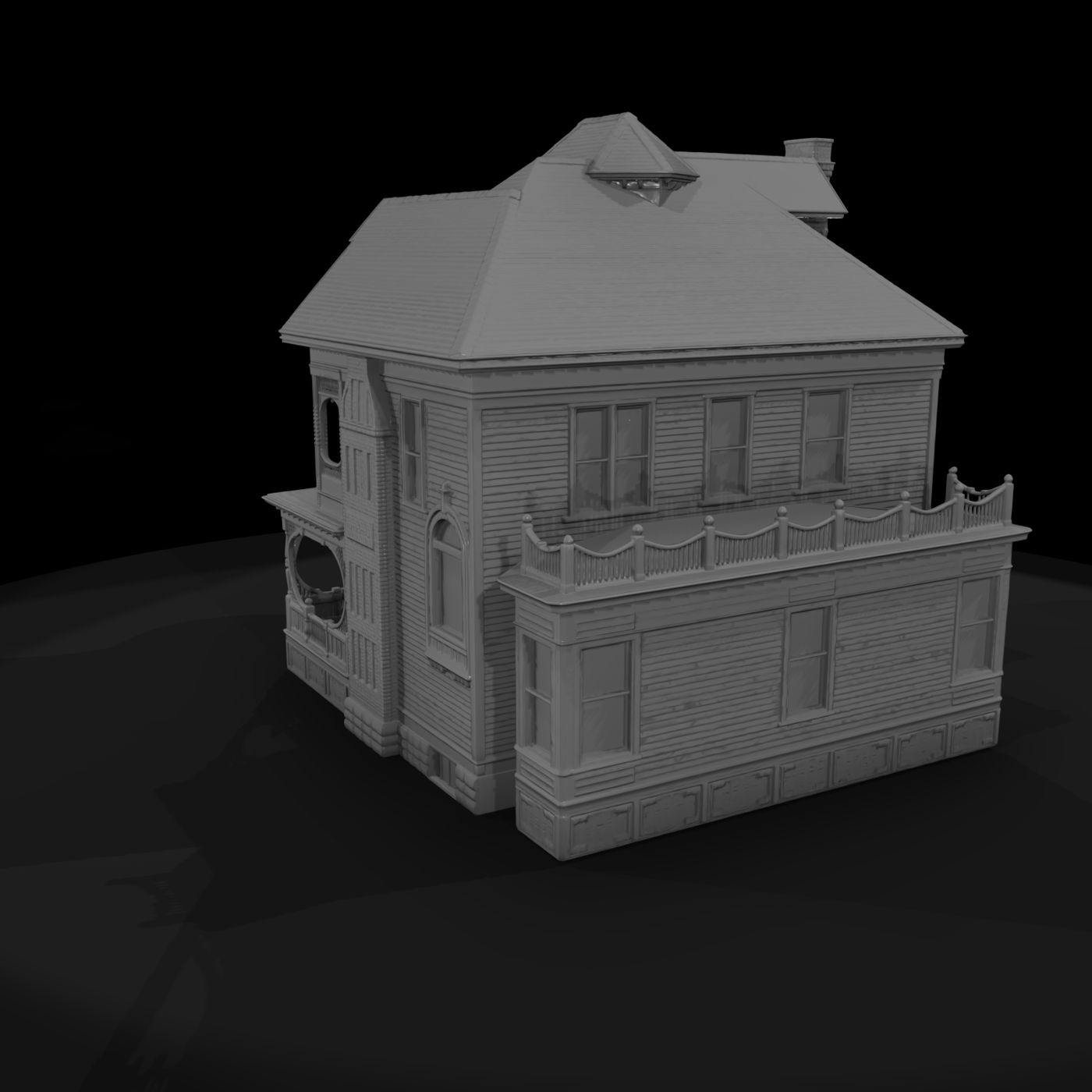 Victorian Queen Anne Porch Facade