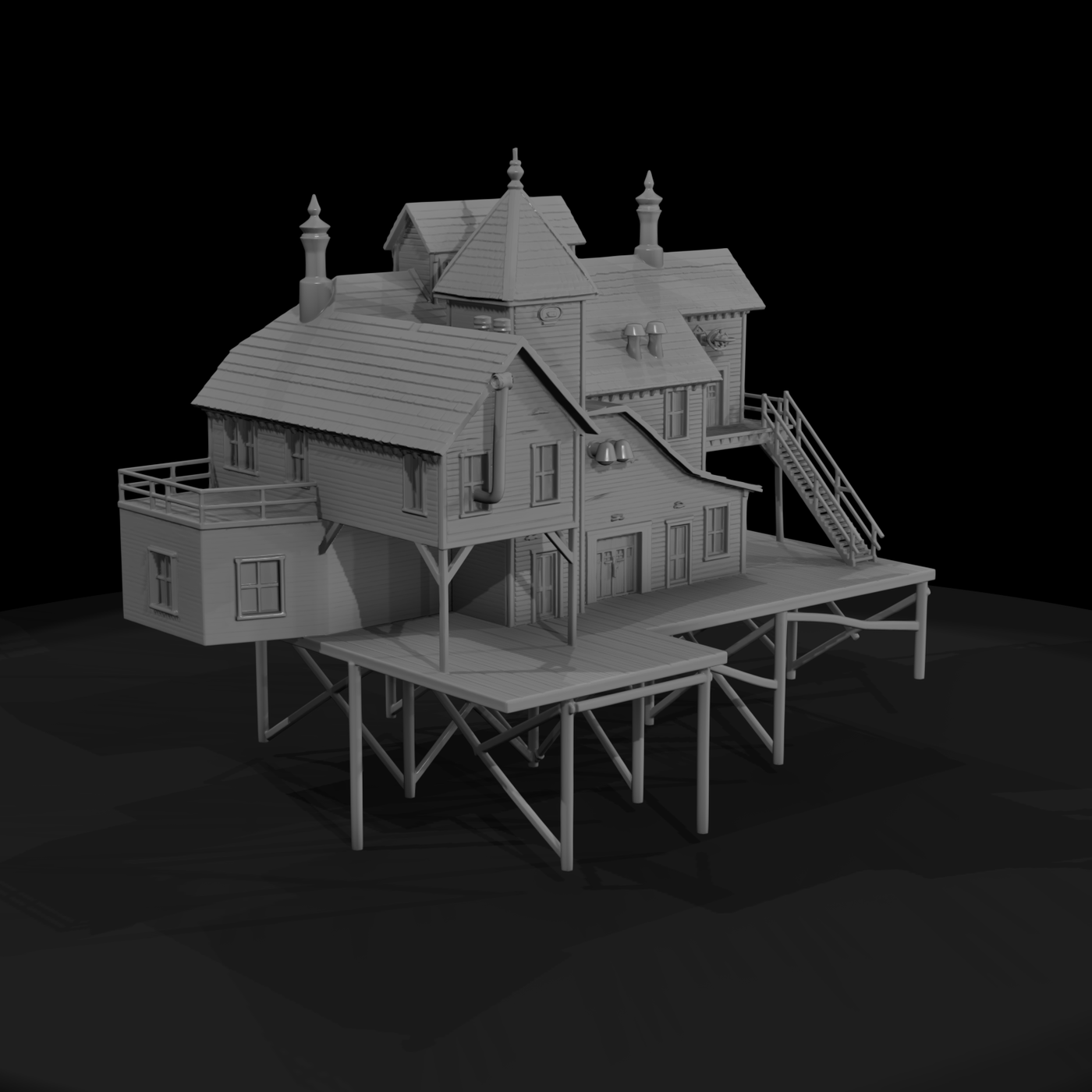 Stilted Dockside Platform House