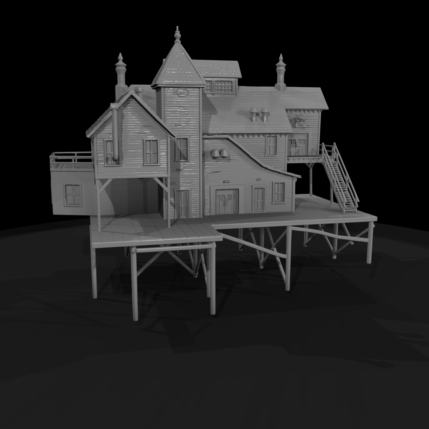 Stilted Dockside Platform House