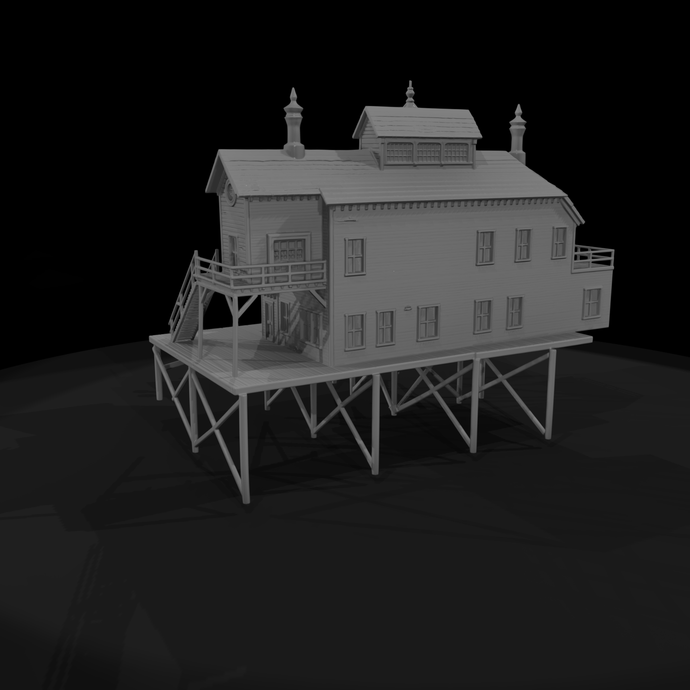 Stilted Dockside Platform House