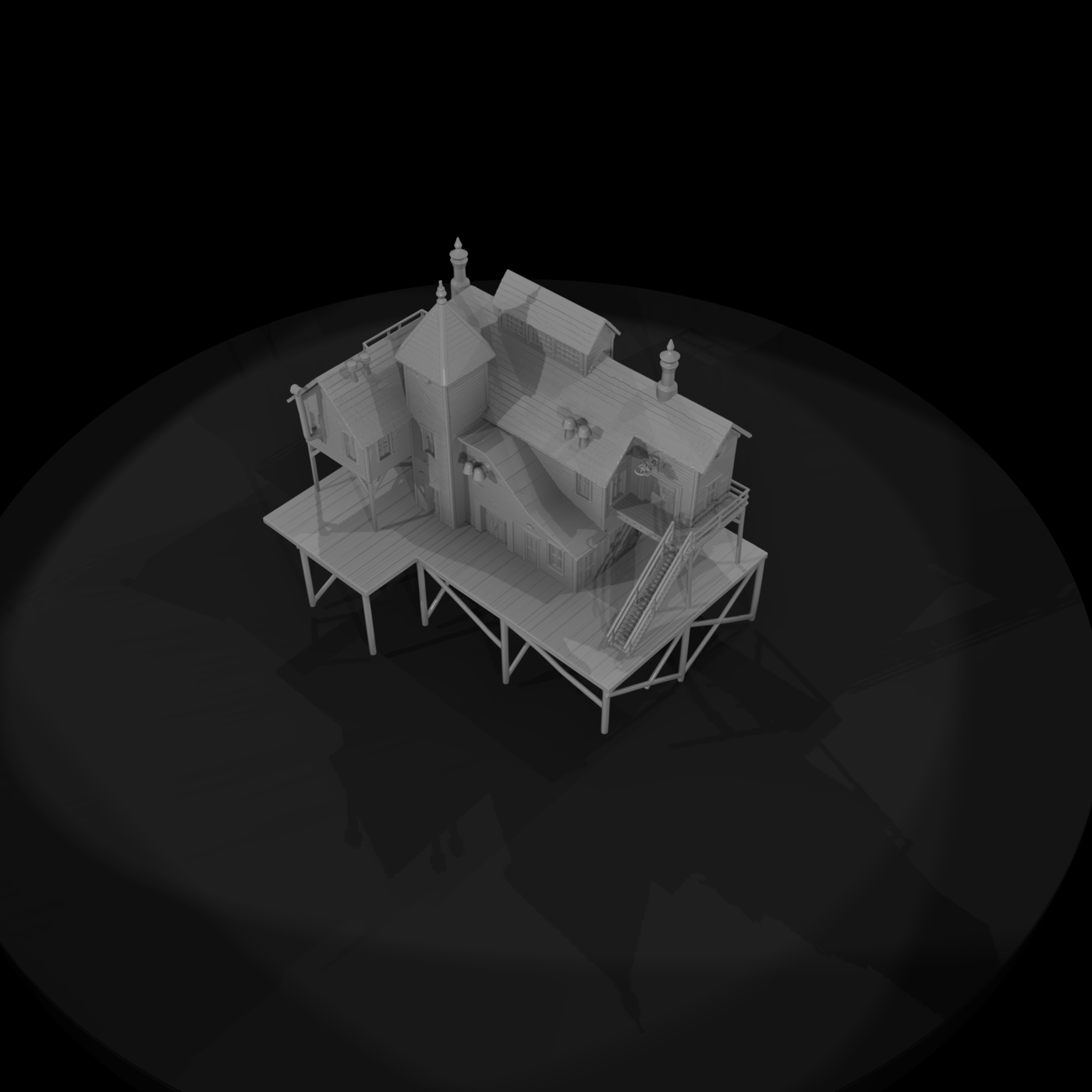 Stilted Dockside Platform House