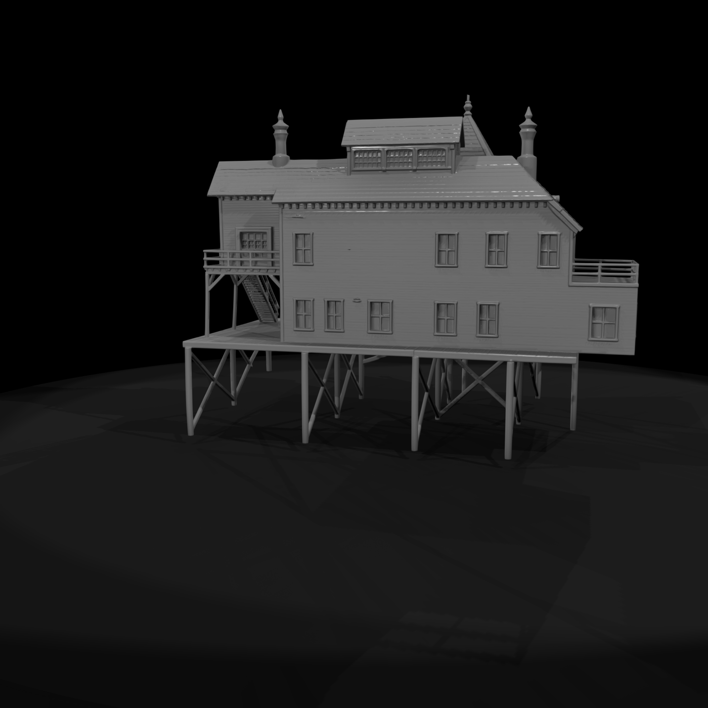 Stilted Dockside Platform House
