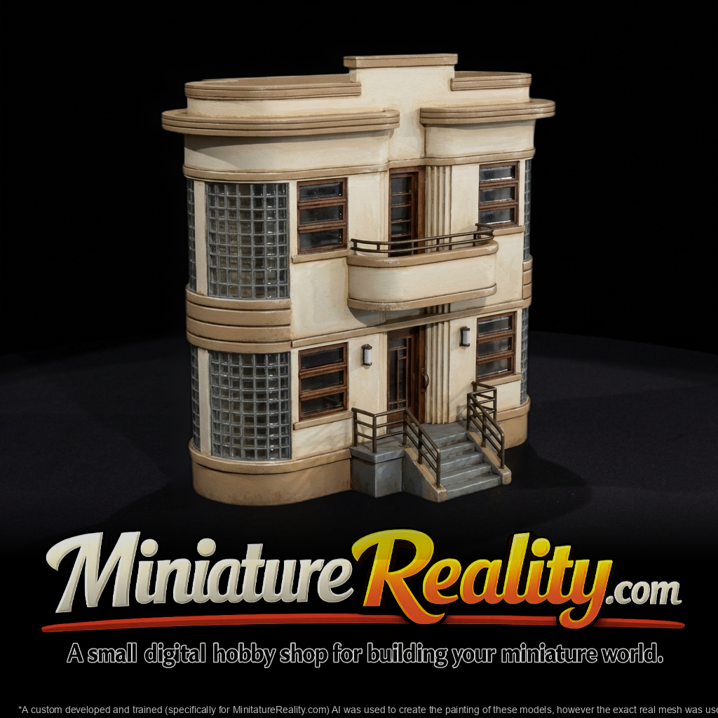 Streamline Moderne Two-Story Facade