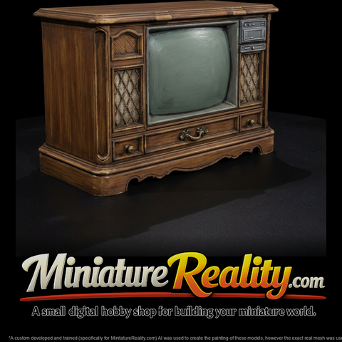 1970s GE Console TV Cabinet & HO Layouts