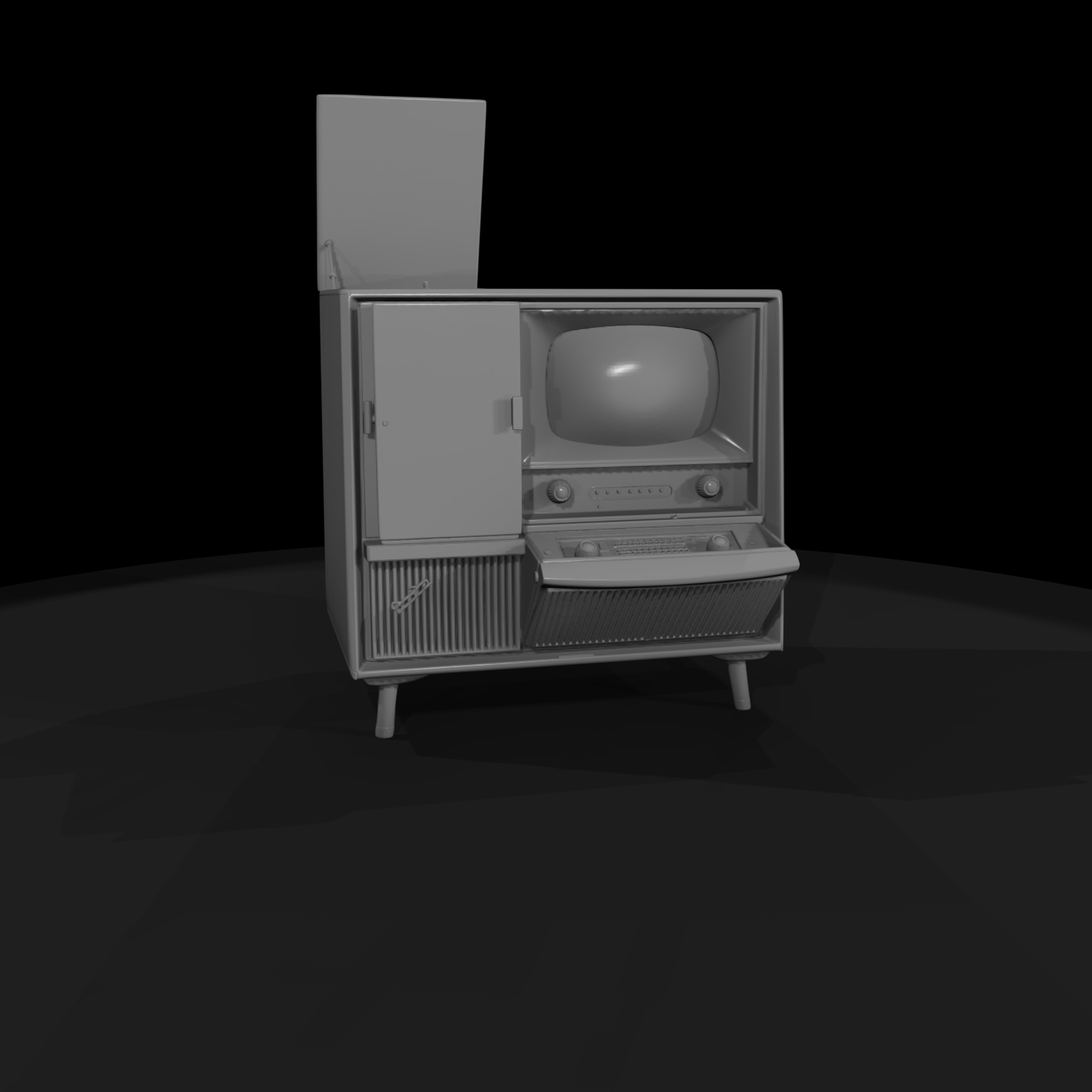 Mid-century Console TV Cabinet