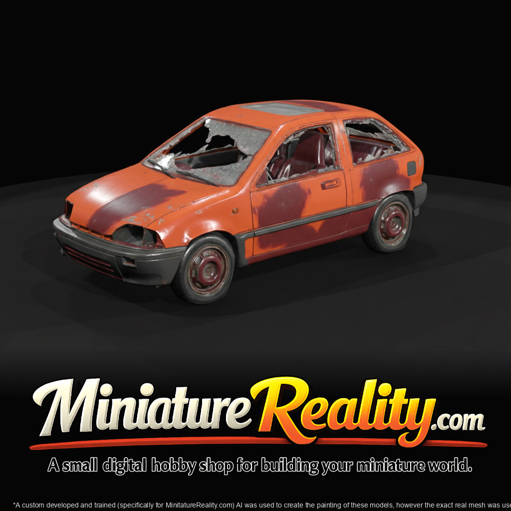 80s wrecked Geo Metro (estimated)
