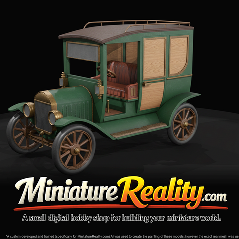 antique automobile (early 1900s touring sedan)