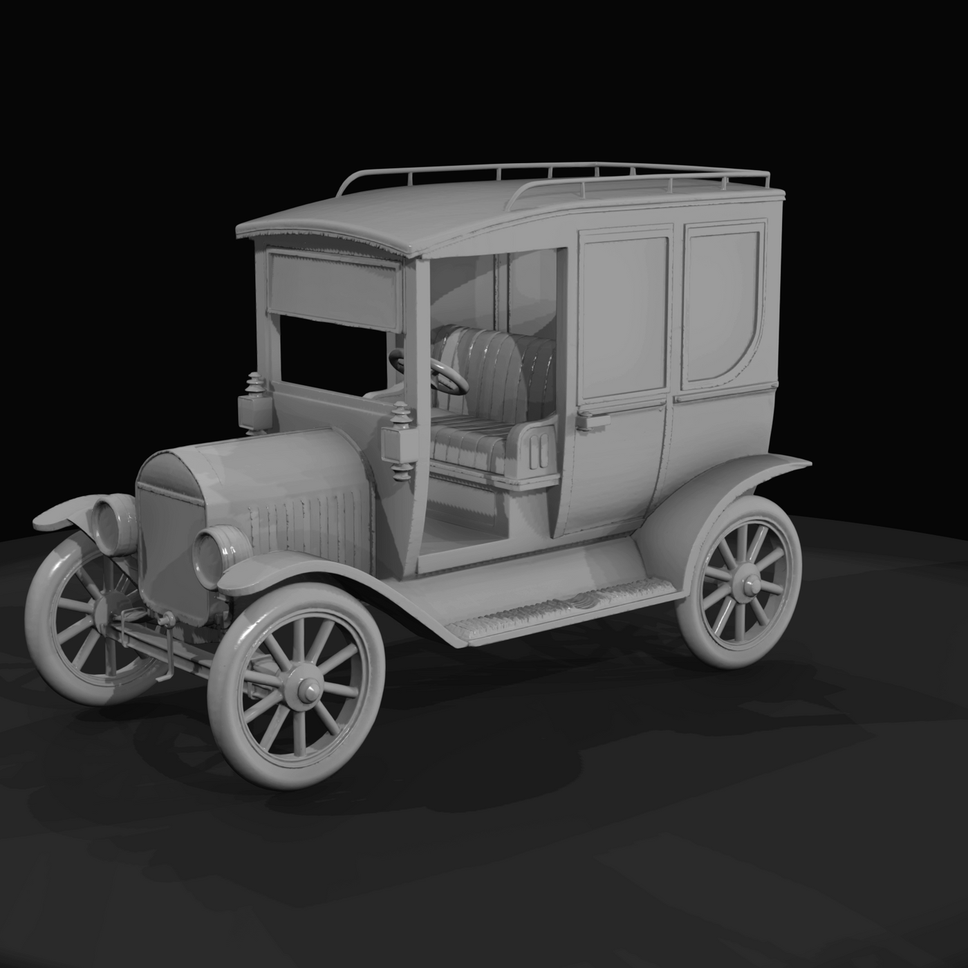 antique automobile (early 1900s touring sedan)