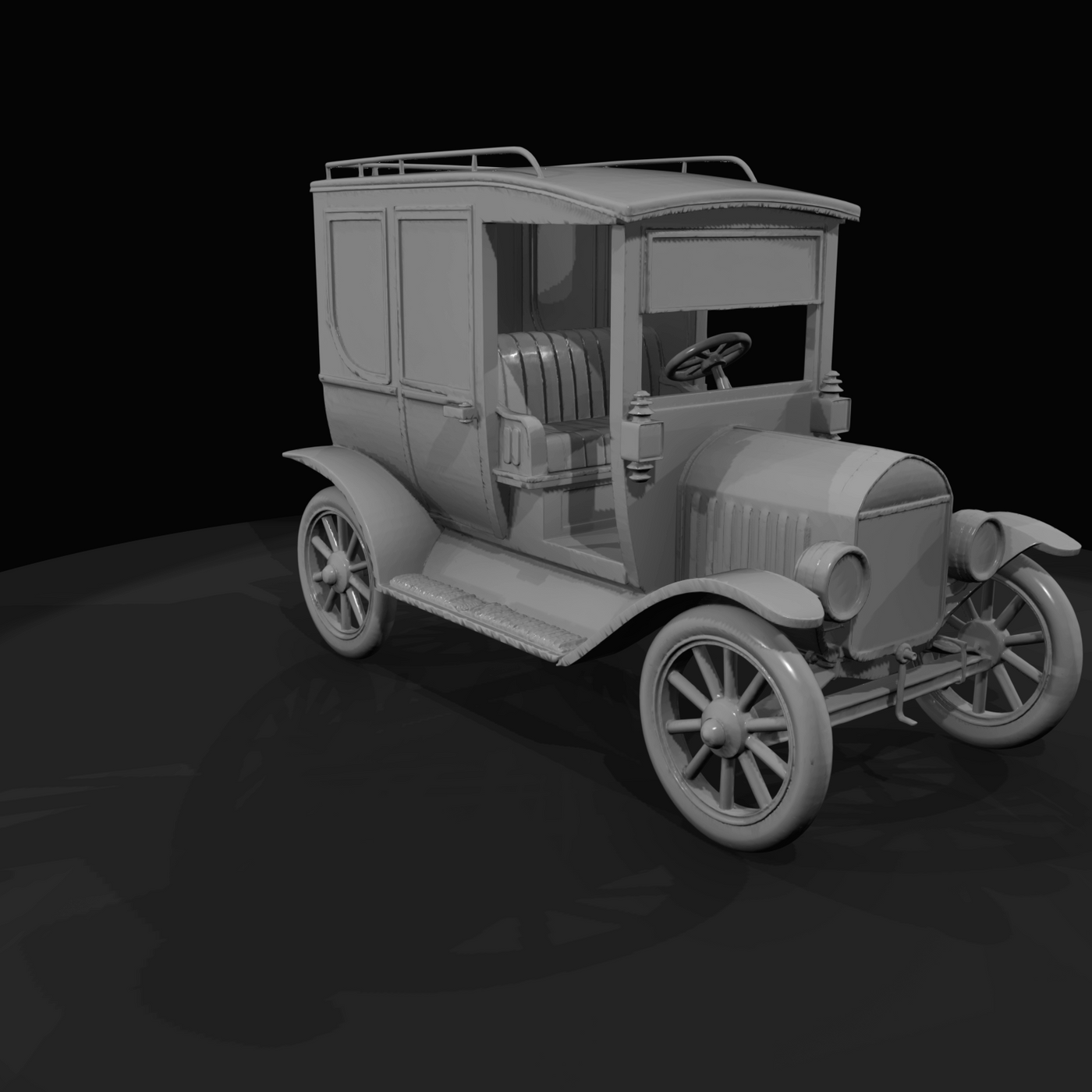 antique automobile (early 1900s touring sedan)