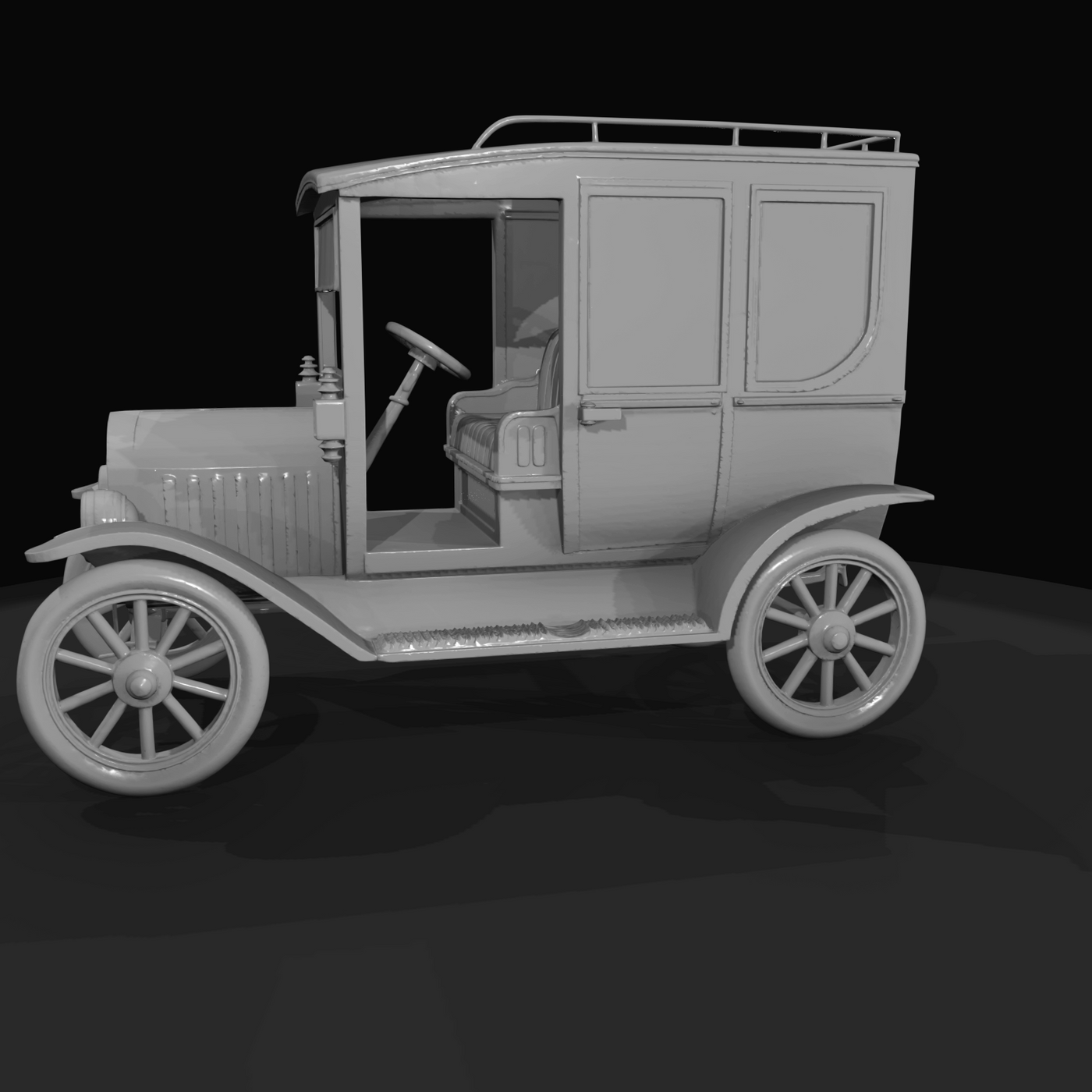 Brass Era passenger car (circa 1910s) — Model T / early sedan family resemblance