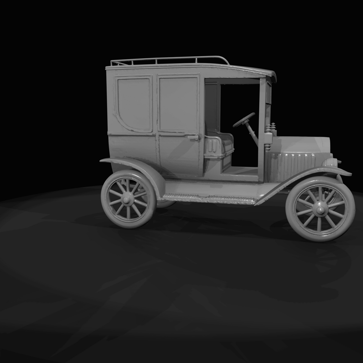 antique automobile (early 1900s touring sedan)