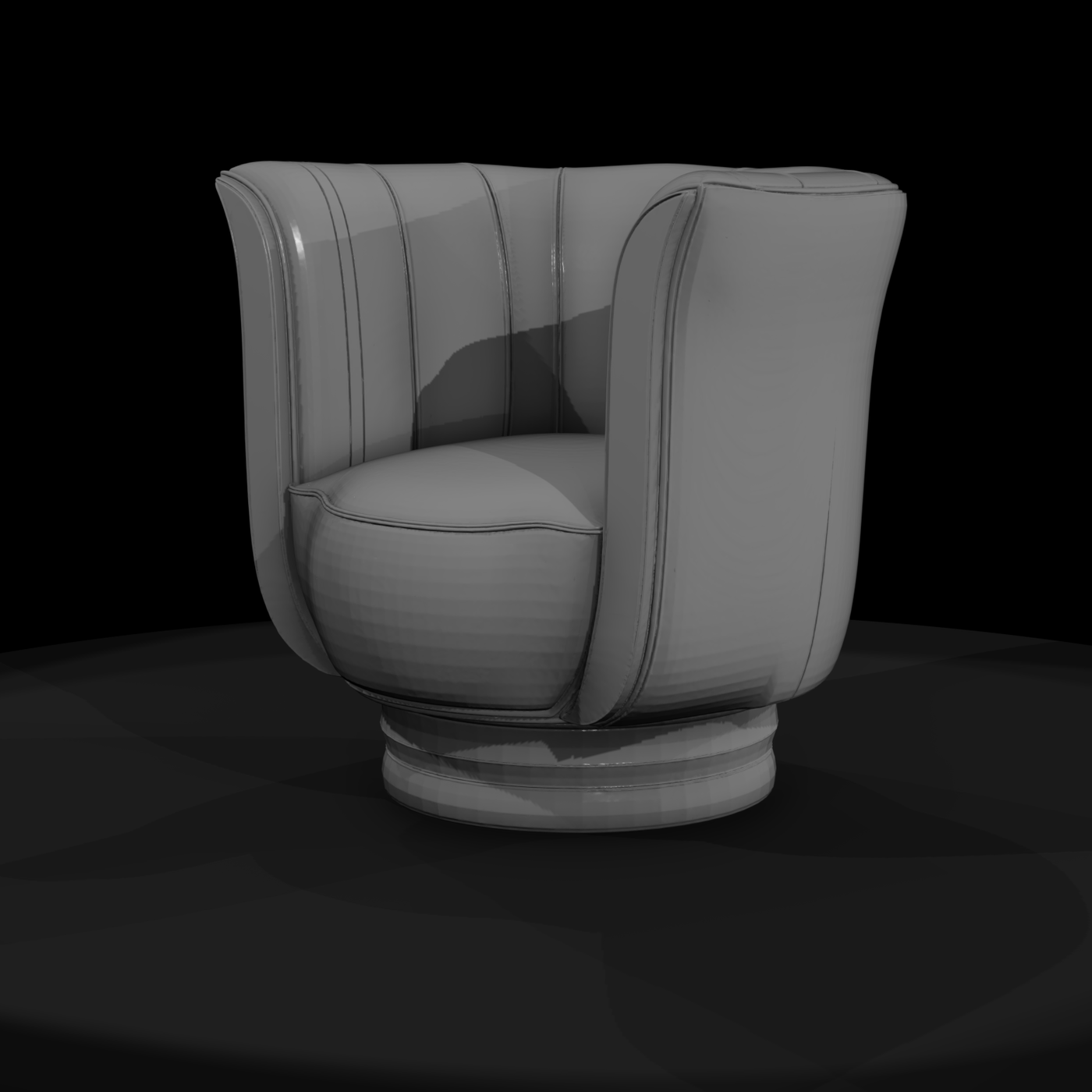 Art Deco Swivel Barrel Accent Chair for Dioramas - HO