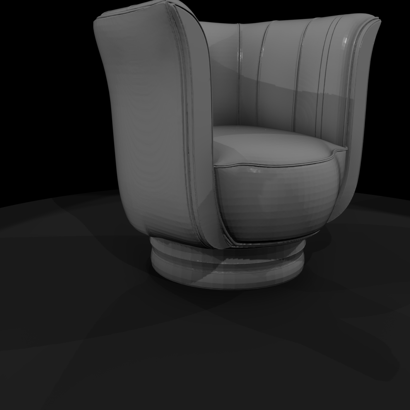 Art Deco Swivel Barrel Accent Chair for Dioramas - HO
