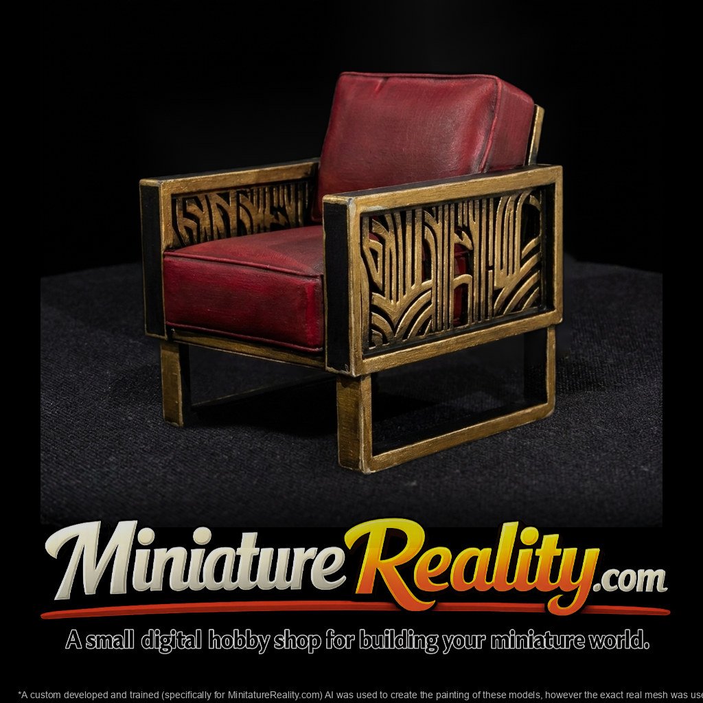 Art Deco Upholstered Armchair and Model