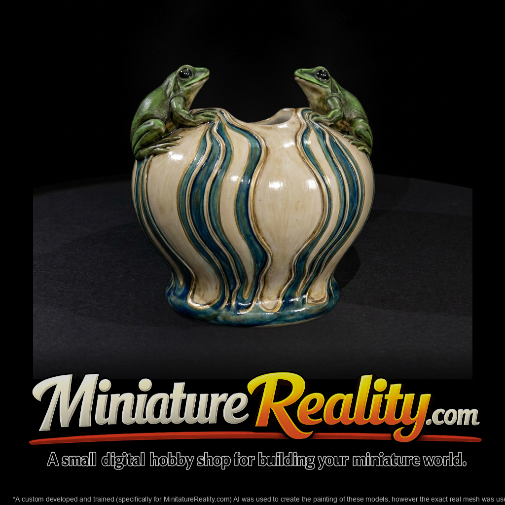 Art Nouveau Frog Planter Vase