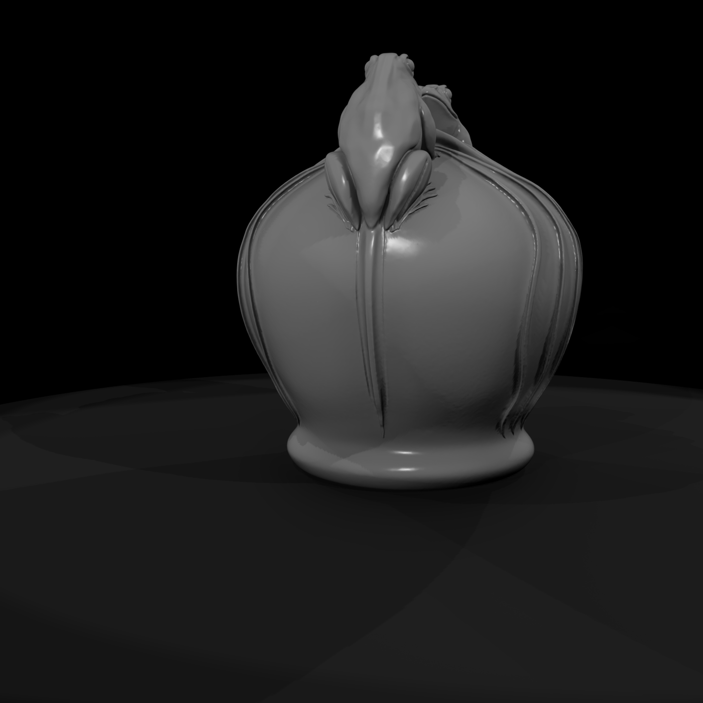 Art Nouveau Frog Vase Diorama Accent