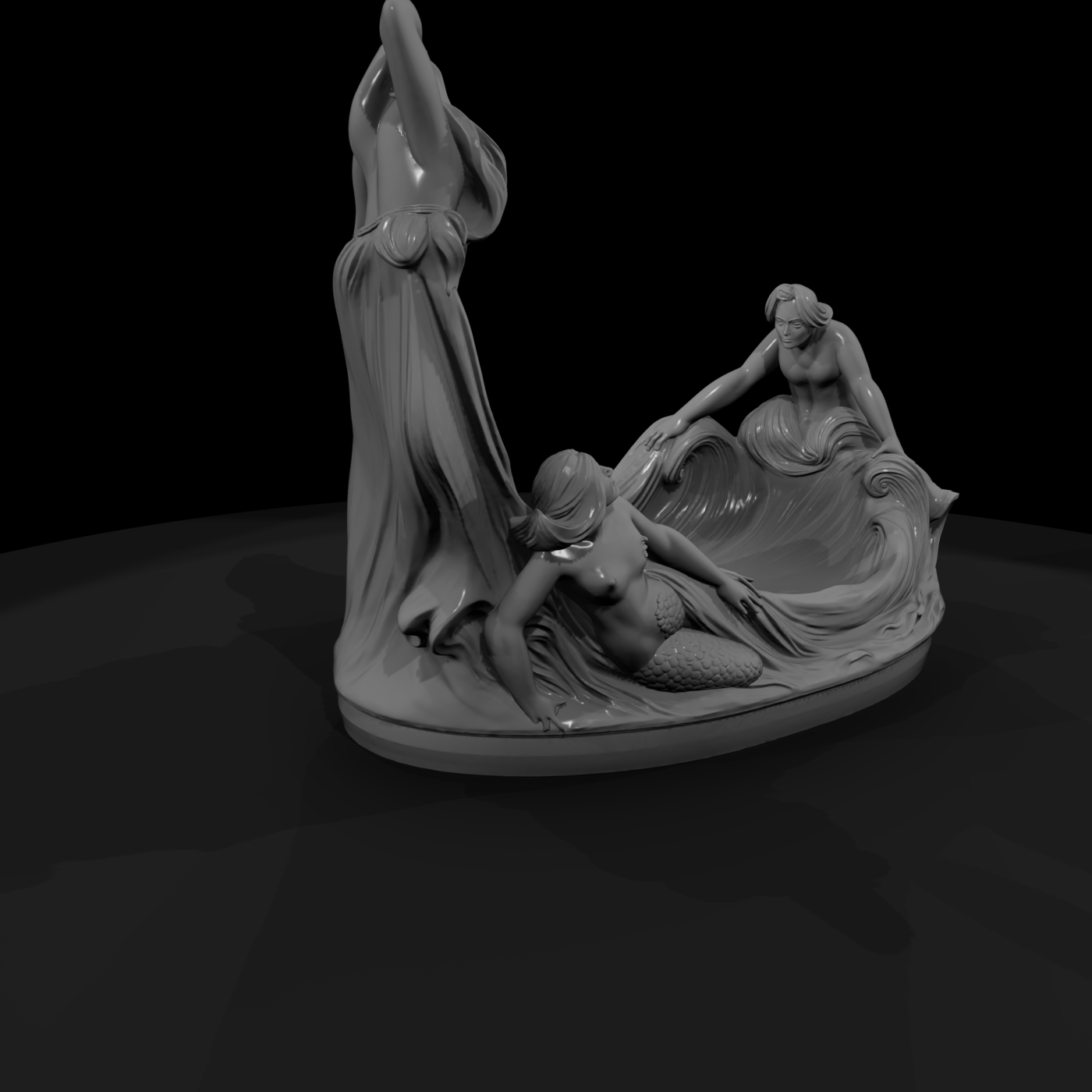 Art Nouveau Mermaid Decorative Tray for Dioramas