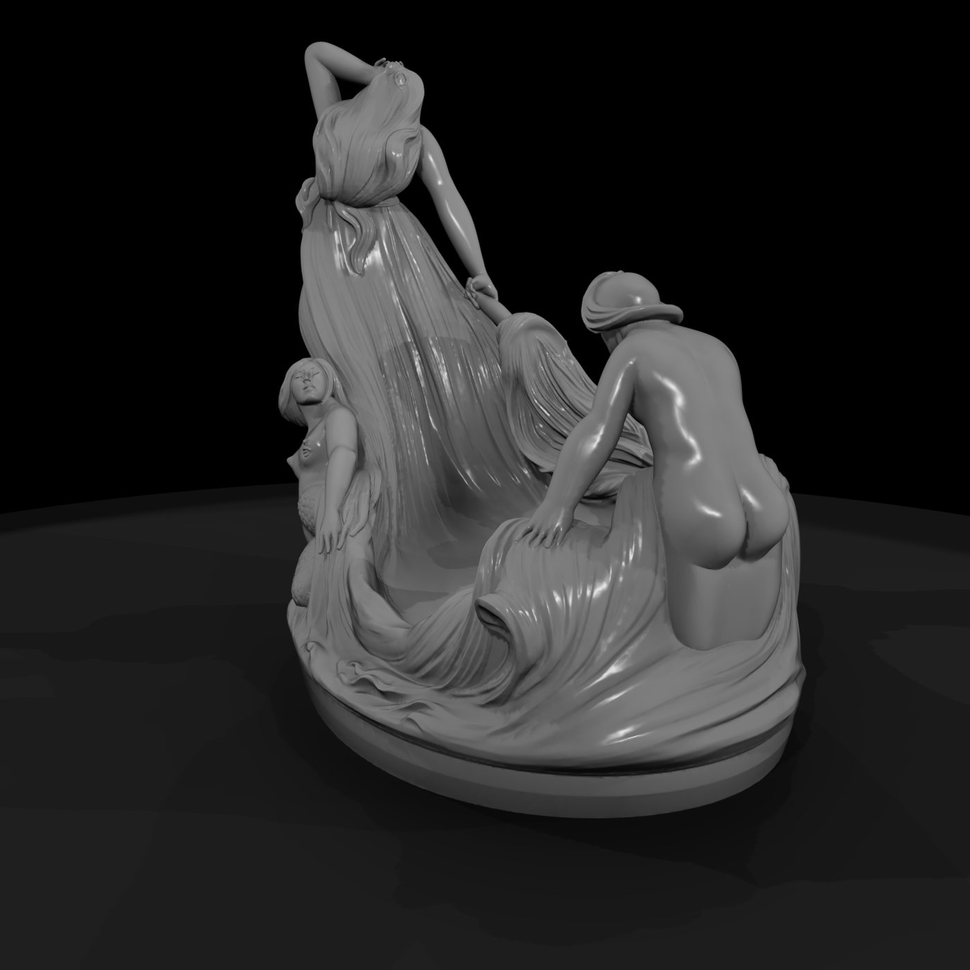 Art Nouveau Mermaid Decorative Tray for Dioramas